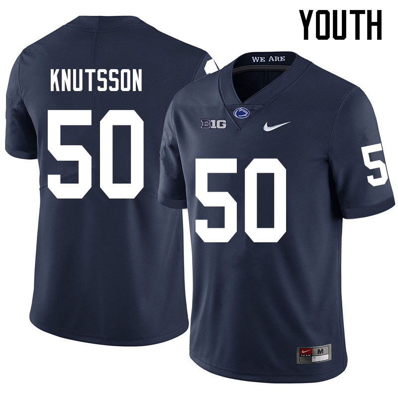 NCAA Nike Youth Penn State Nittany Lions WIll Knutsson #50 College Football Authentic Navy Stitched Jersey ASB8698IJ